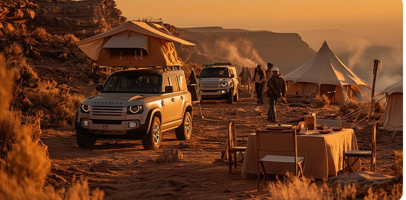 Vehicle camping setup at ORAH